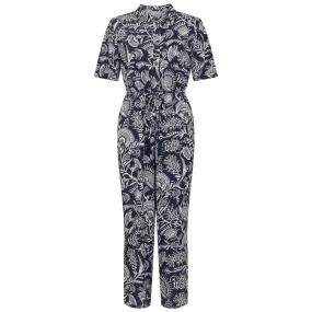 Accessorize London Women's Navy Blue Fan Print Jumpsuit X Small