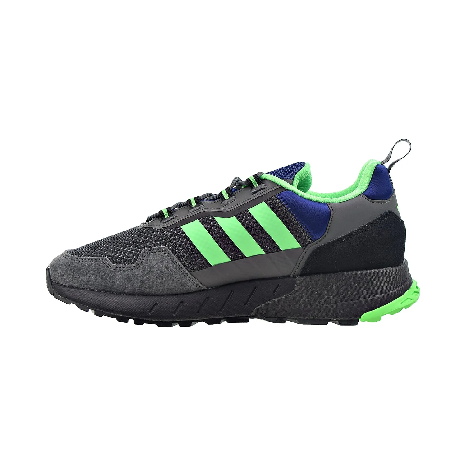 Adidas ZX 1K Boost Men's Shoes Grey Six-Screaming Green-Core Black