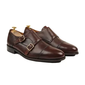 Allin - Men's Brown Calf Leather Double Monkstrap