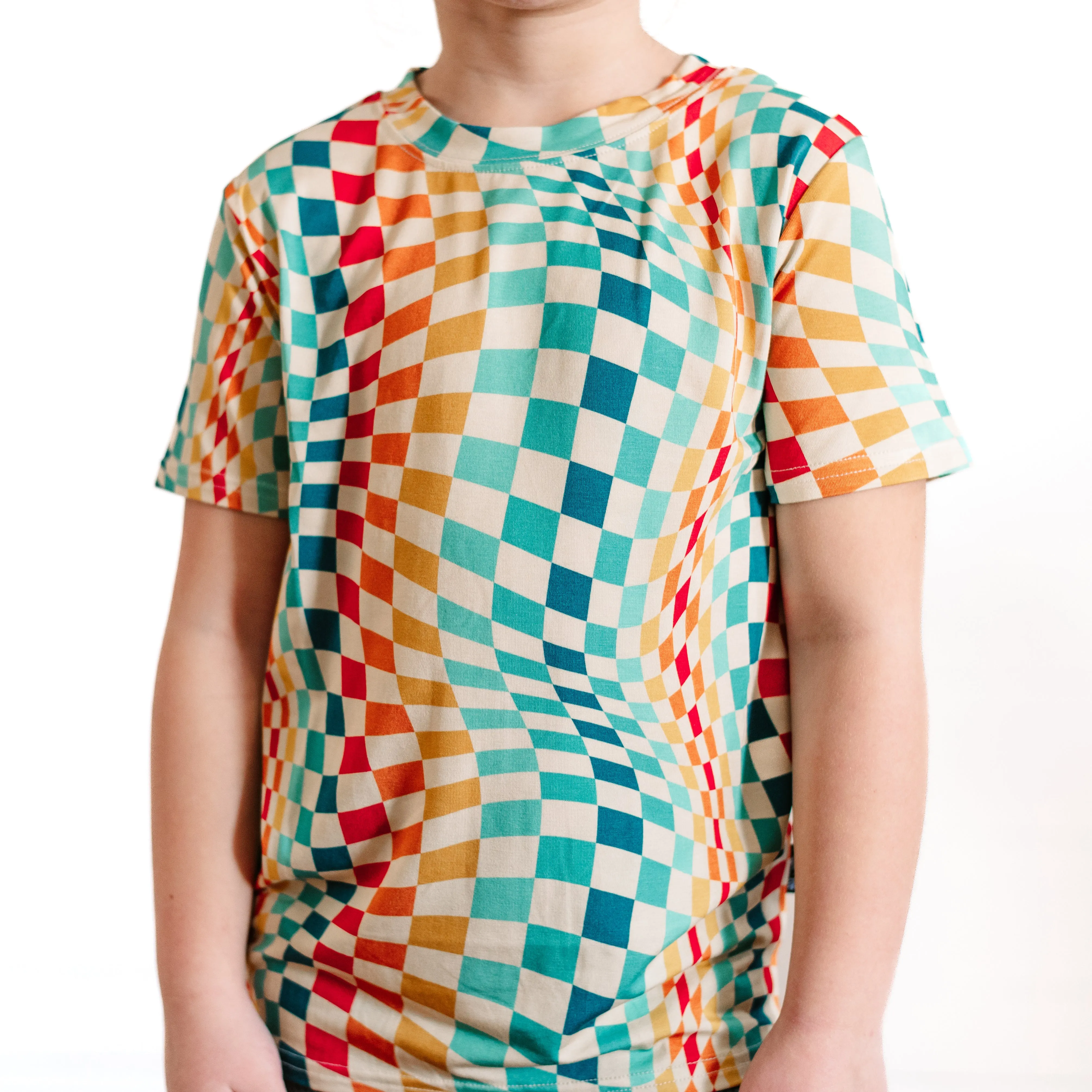 BAMBOO BASIC TEE- Groovy Check