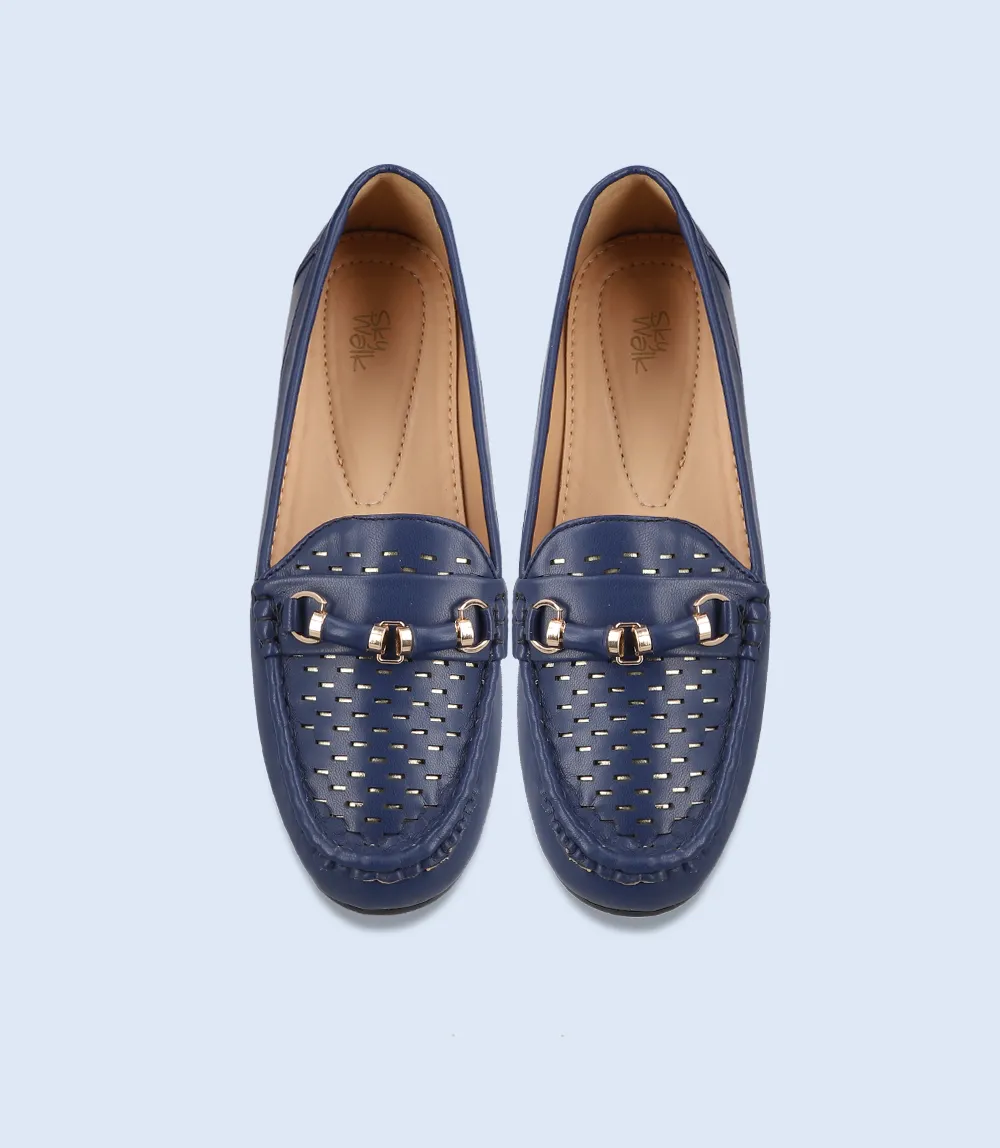 BW8878-NAVY-Women Casual Moccasins