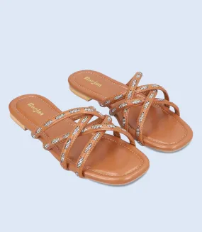 BW9285-Tan-Women Slipper