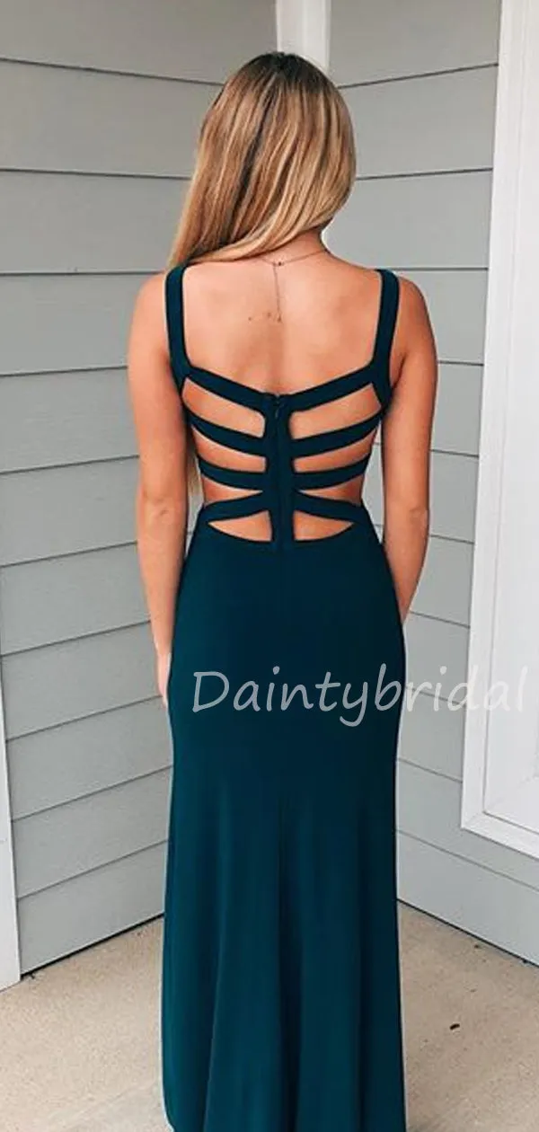 Charming Spaghetti Strap Side Slit Long Prom Dresses Evening Dresses.DB10507