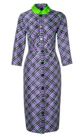 Checked Purple Dress