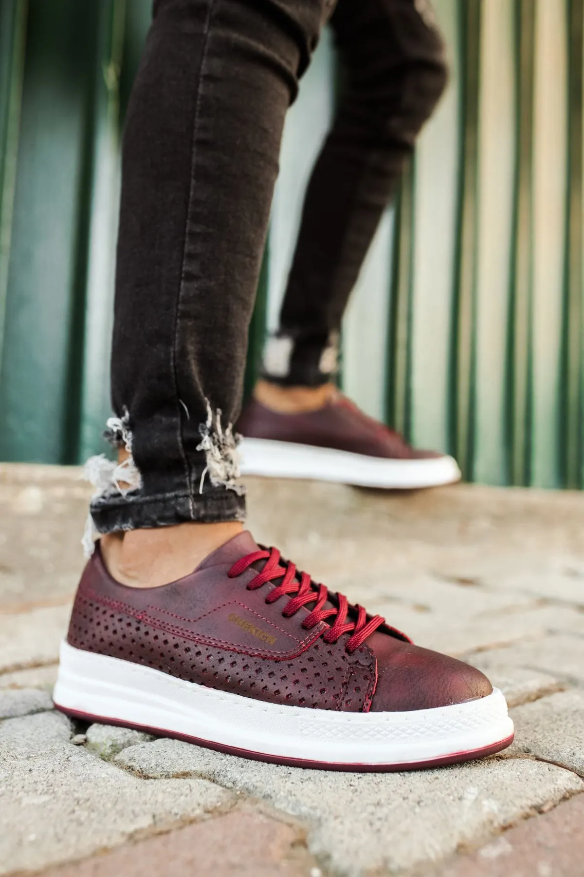 Chekich Men's Lace-up Claret Red Shoes ch043