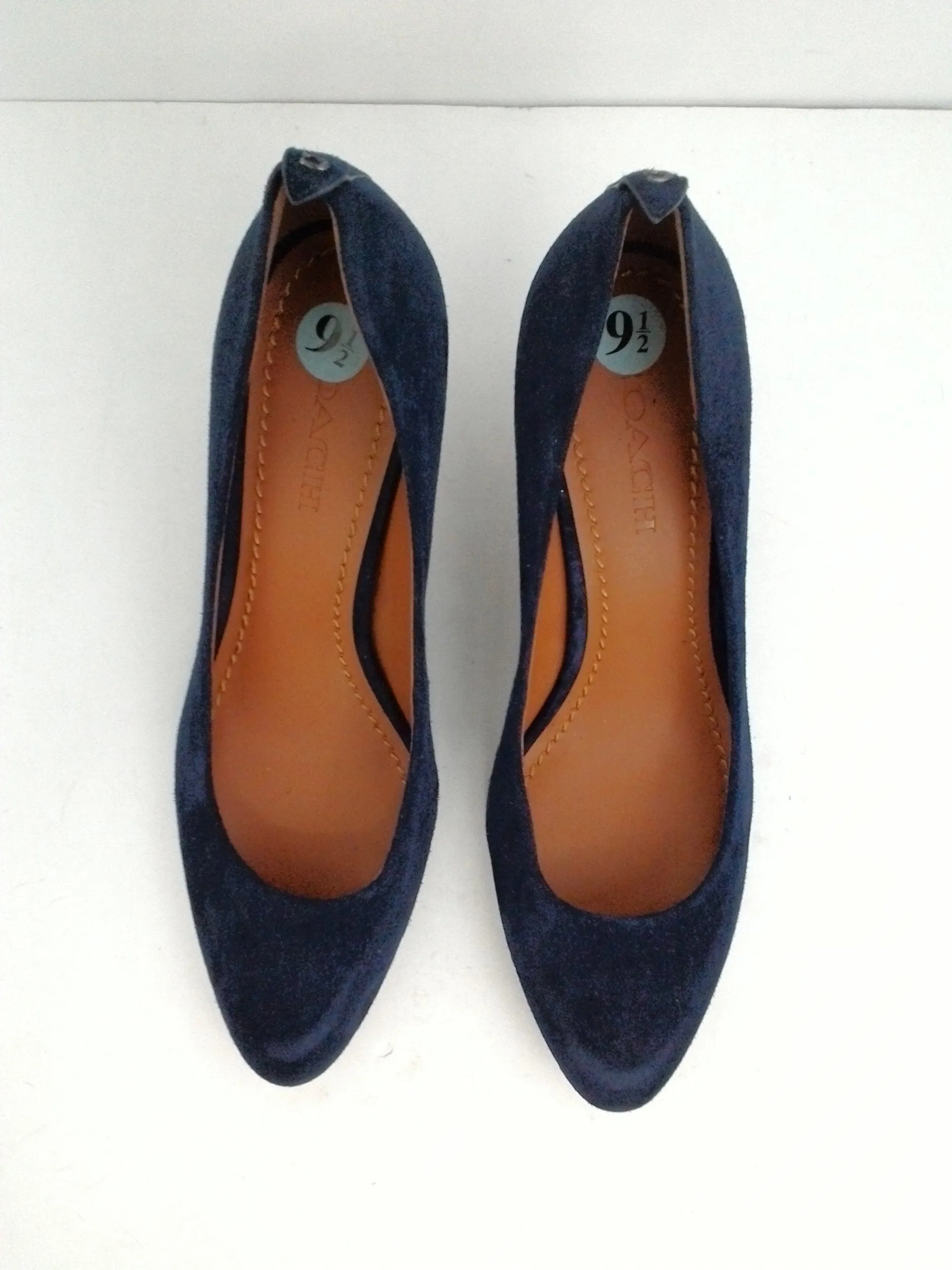 Coach Women's Navy Blue Suede Heels Size 9.5 B