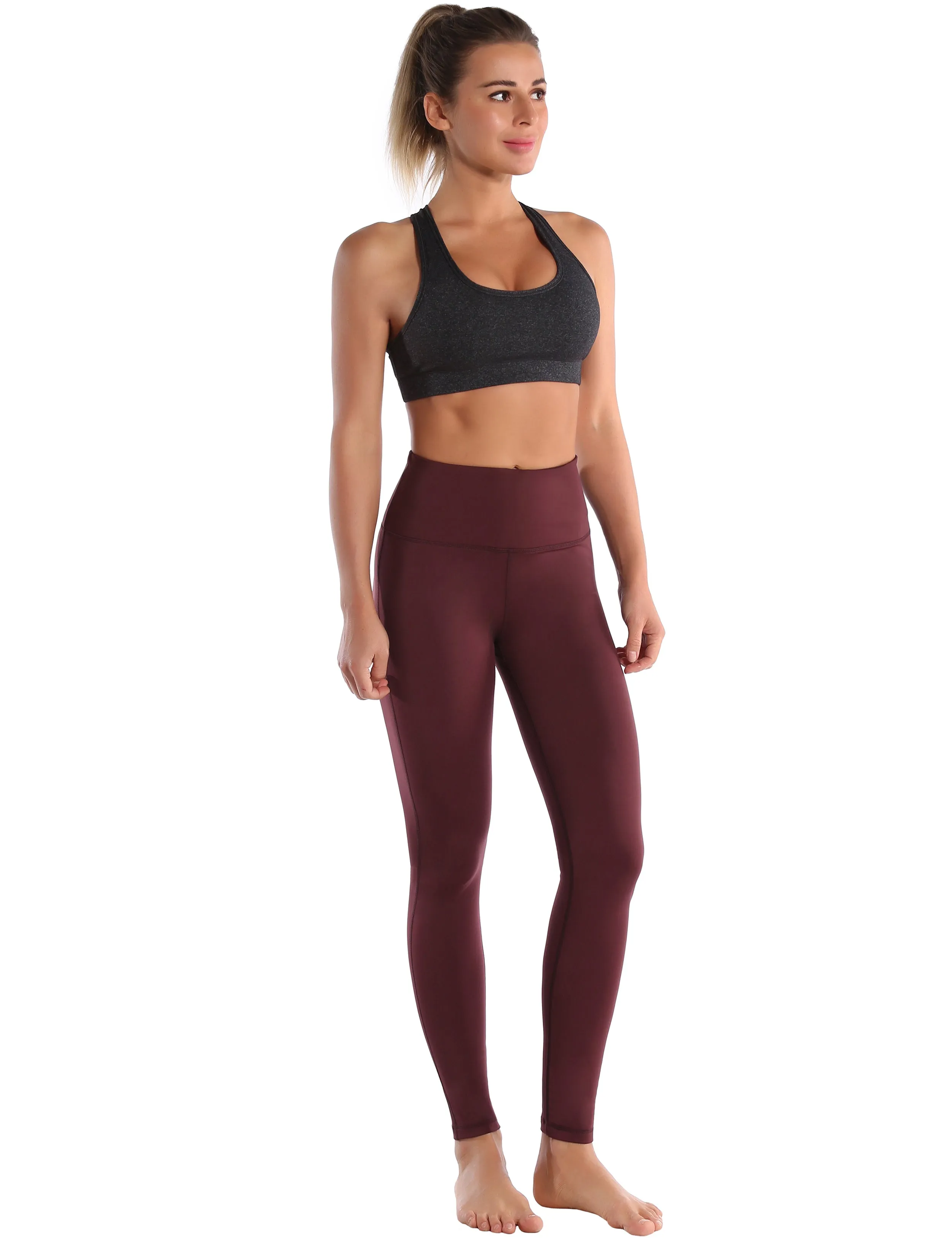 Compression Racerback Sports Bras heathercharcoal_yogastudio