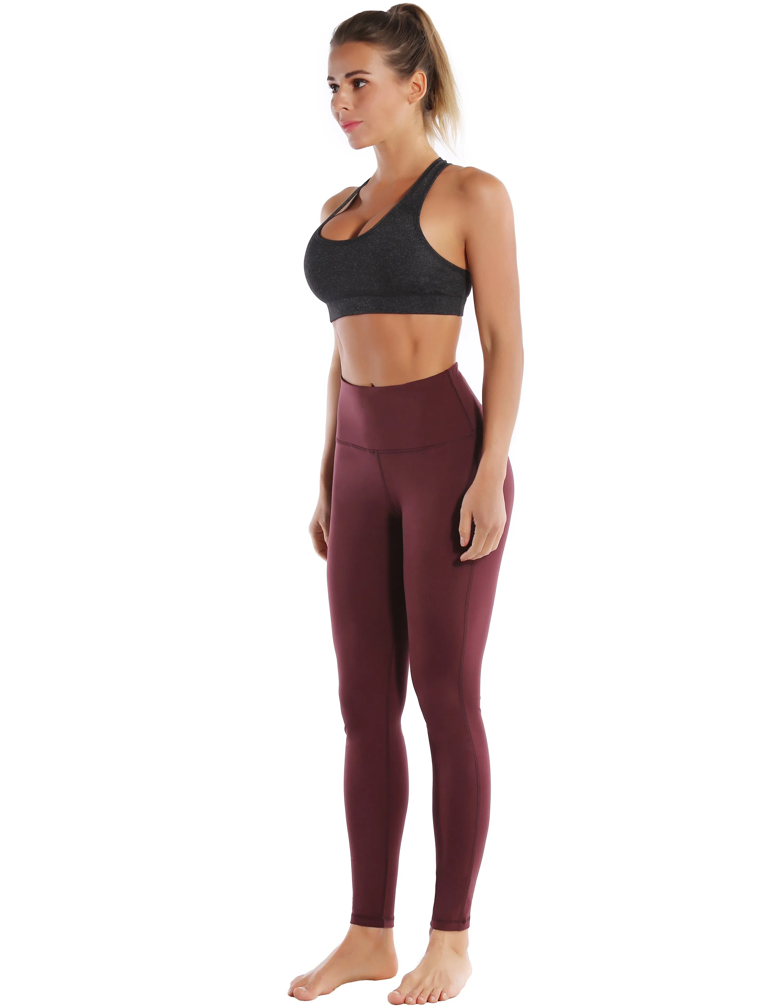 Compression Racerback Sports Bras heathercharcoal_yogastudio