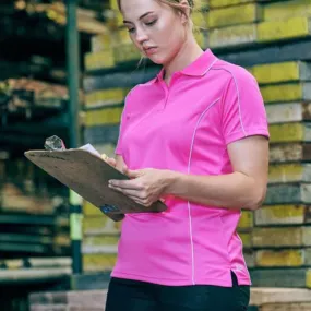 Cool Mesh Polo with Reflective Piping