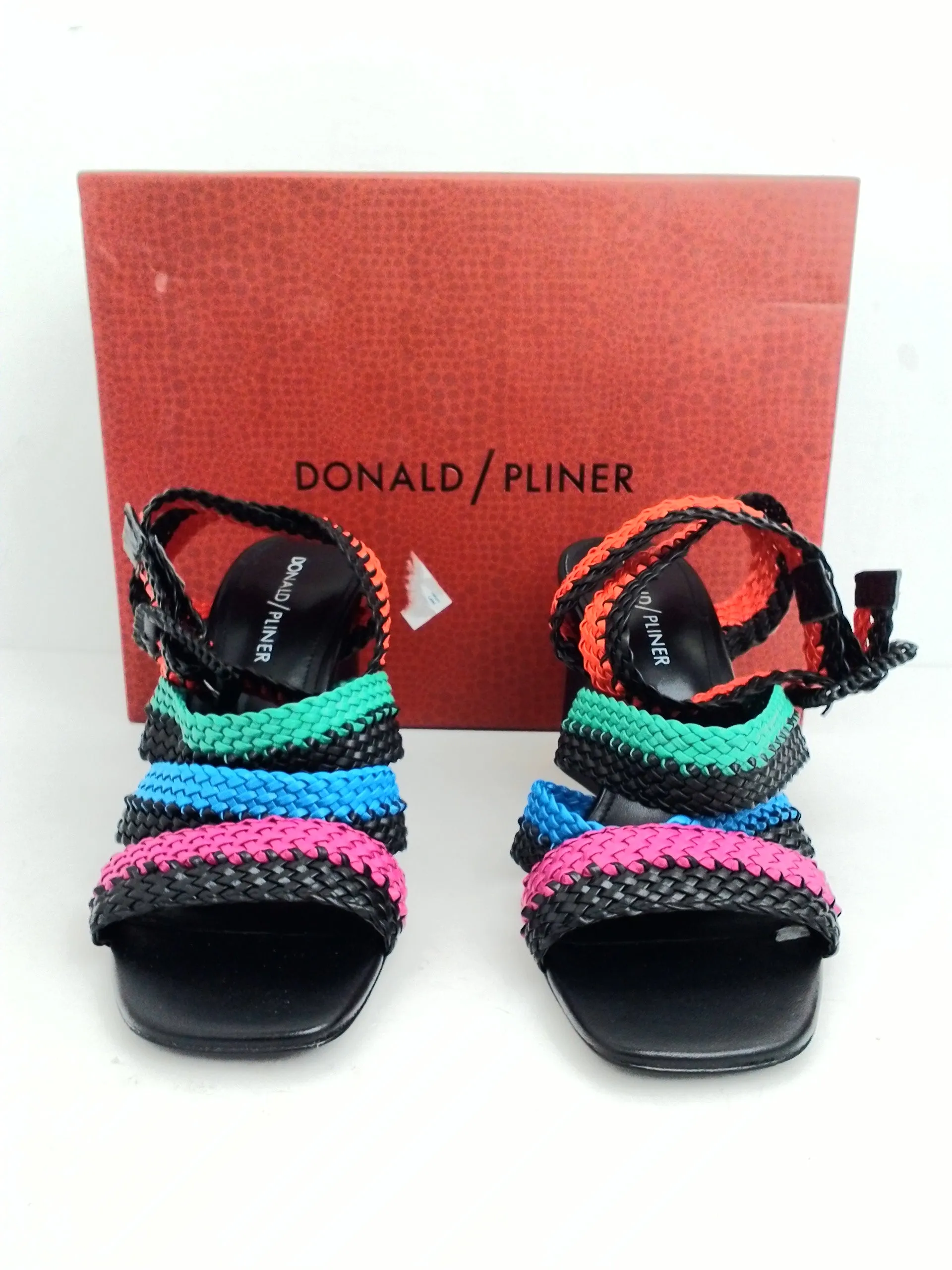 Donald Pliner Women's Rinata Black/Pink/Orange/Blue/Green Heeled Sandal Size 6 M