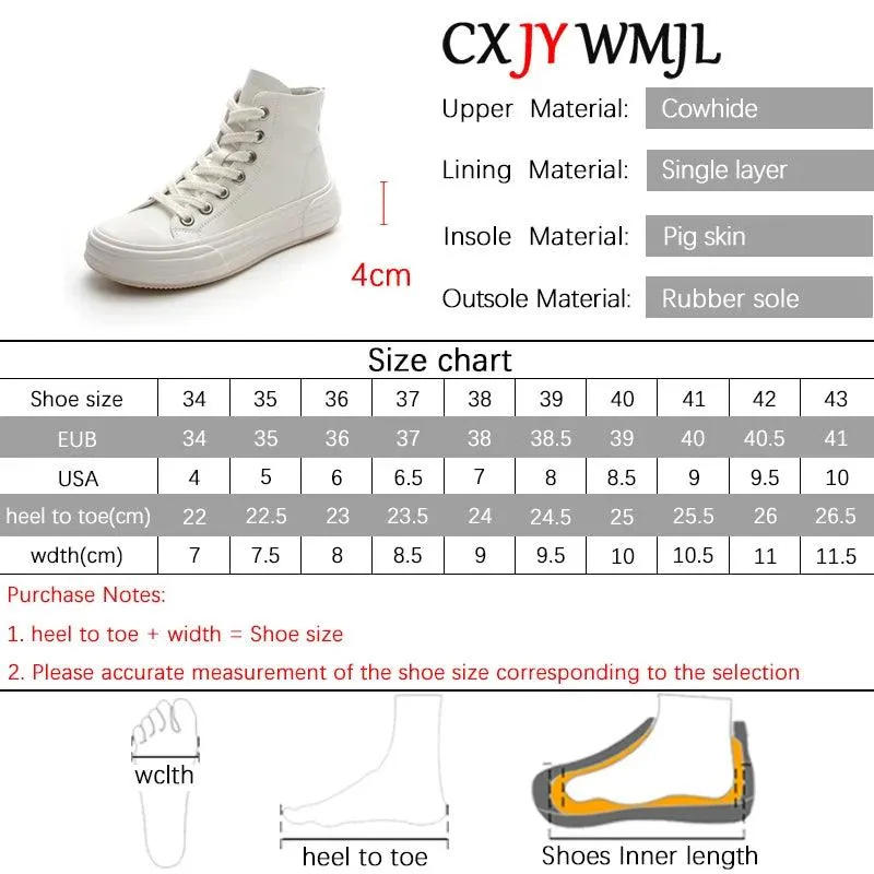 G31 Women's Casual Shoes - Leather High Top Sneakers