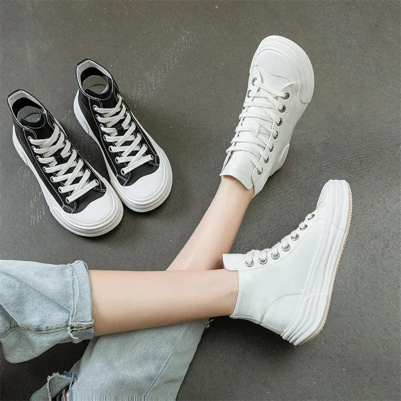 G31 Women's Casual Shoes - Leather High Top Sneakers