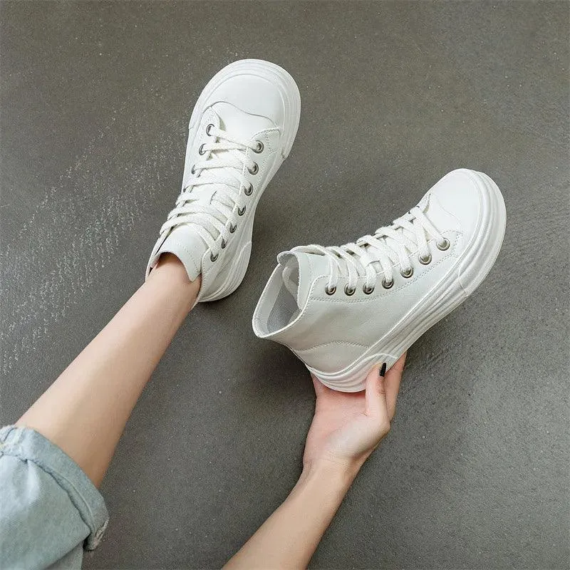 G31 Women's Casual Shoes - Leather High Top Sneakers