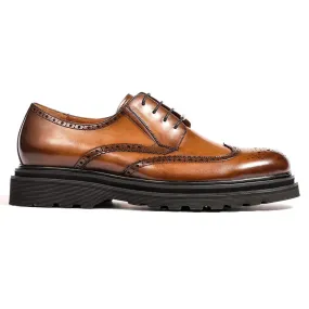 Genuine waxed leather brogue derby shoes high-end suit shoes 90109