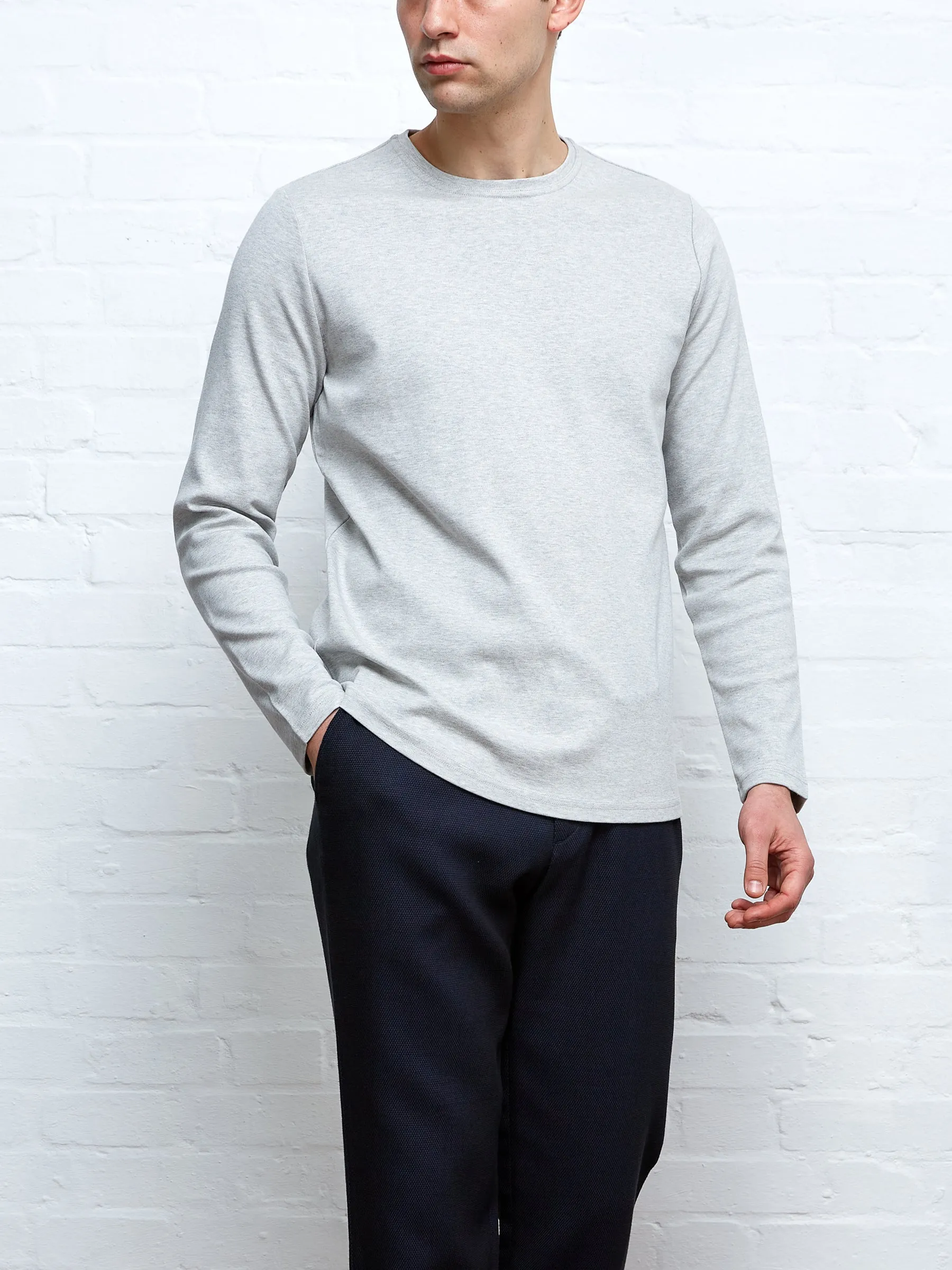 Heavy Long Sleeve Plain T-Shirt Tavistock Grey