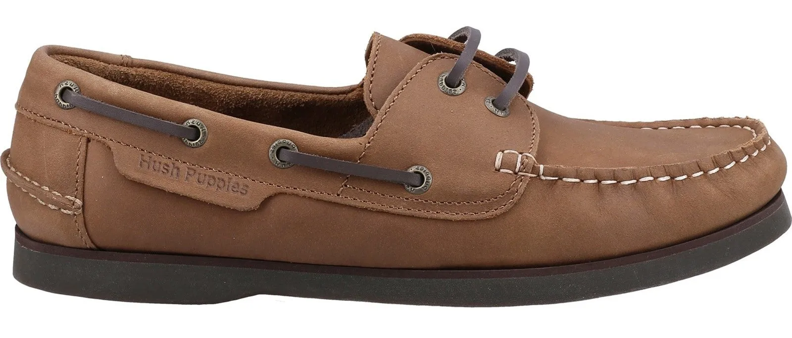 Hush Puppies Henry Mens Leather Lace Up Boat Shoe