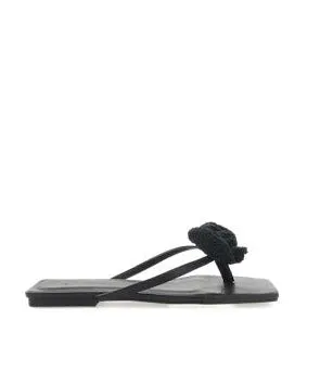 Idella Flower Sandal - Black Crochet