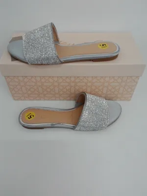 Jewel Badgley Mischka Khaleesi Crystal Slide Sandal Size 5.5 New in original box