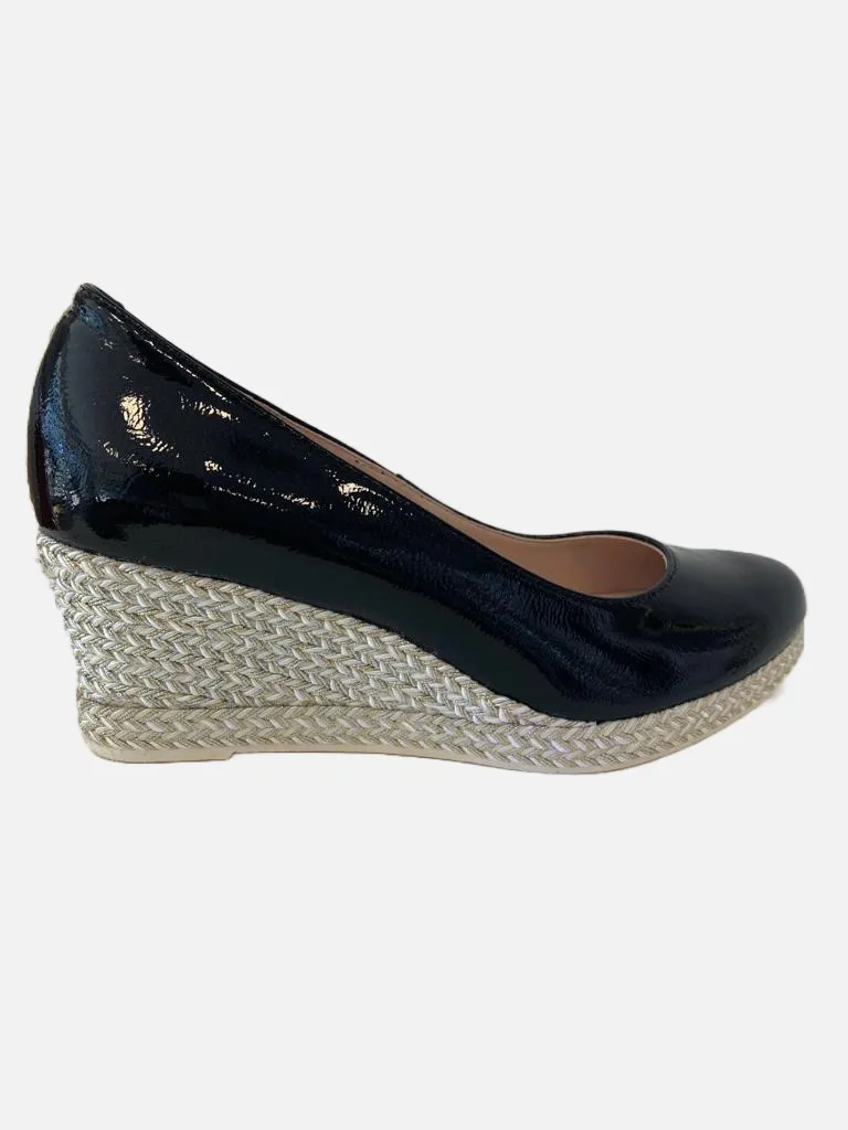 JOSE SAENZ PATENT ESPADRILLE WEDGE 6019-CH-BLACK