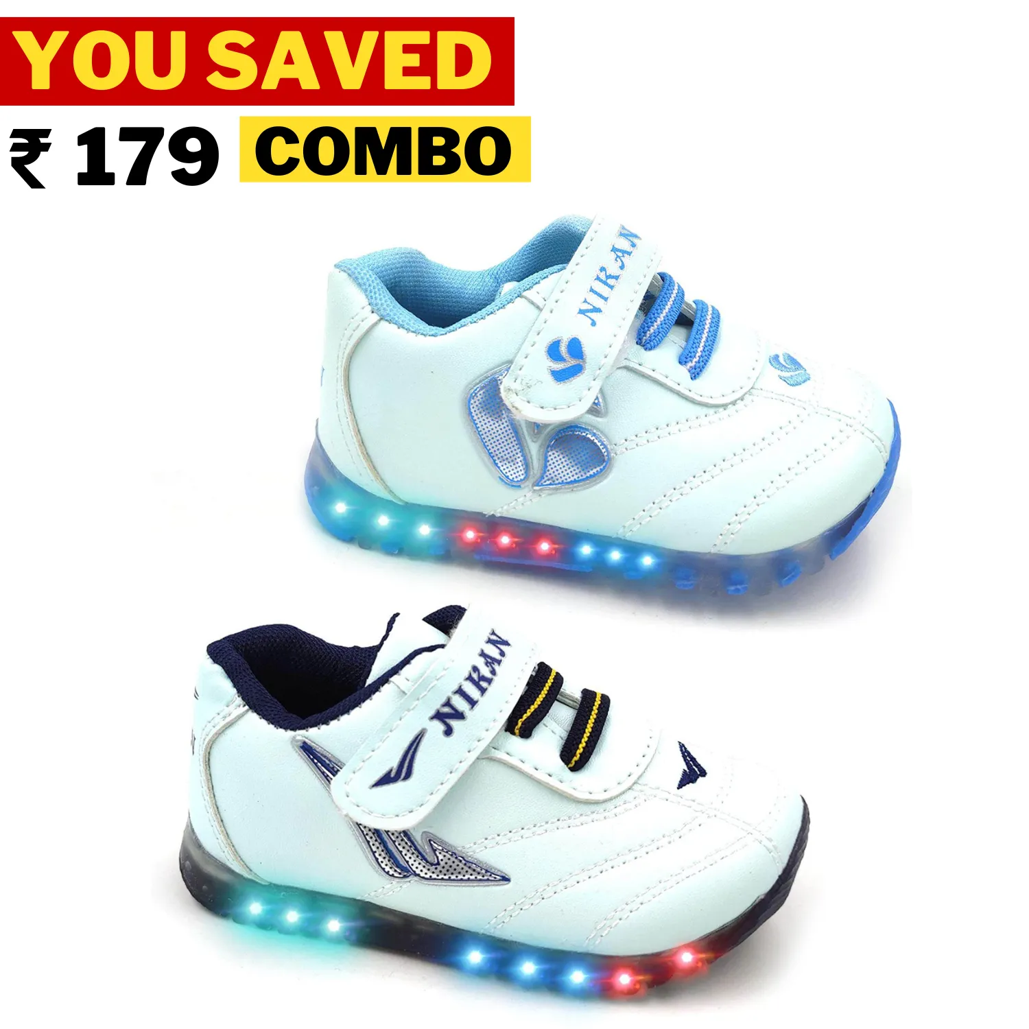 LED Light White Shoes | Combo