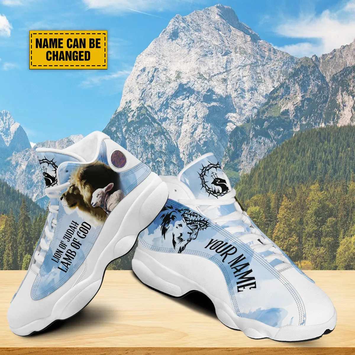 Lion And Lamb J13 Shoes - Jesus Lion Of Judah Shoes - Jesus Shoes