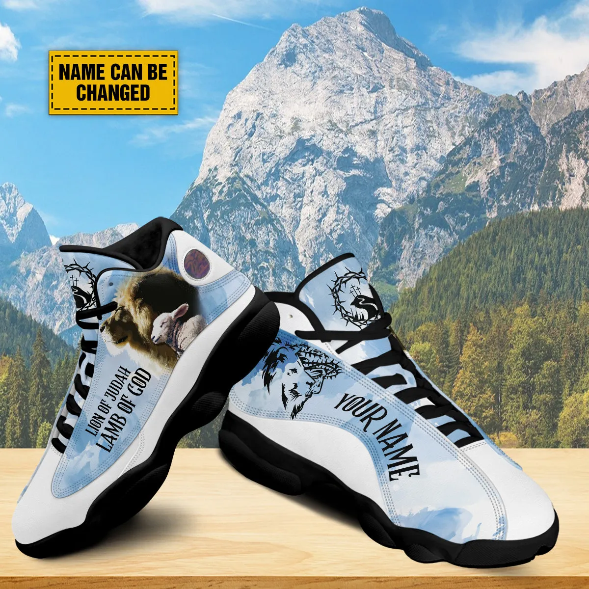 Lion And Lamb J13 Shoes - Jesus Lion Of Judah Shoes - Jesus Shoes