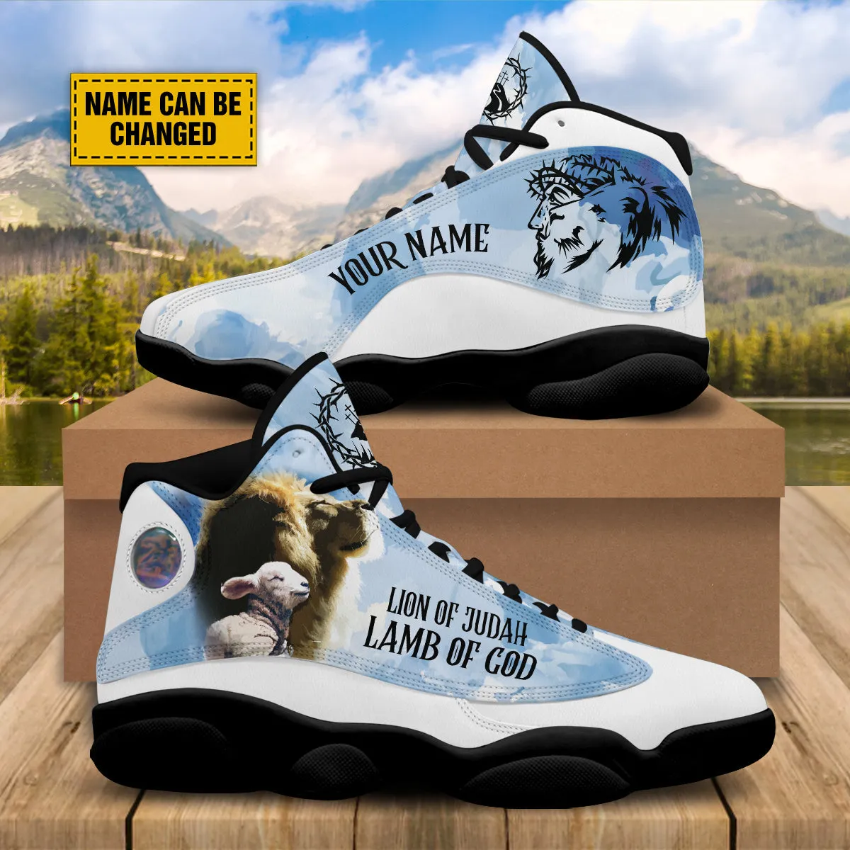 Lion And Lamb J13 Shoes - Jesus Lion Of Judah Shoes - Jesus Shoes