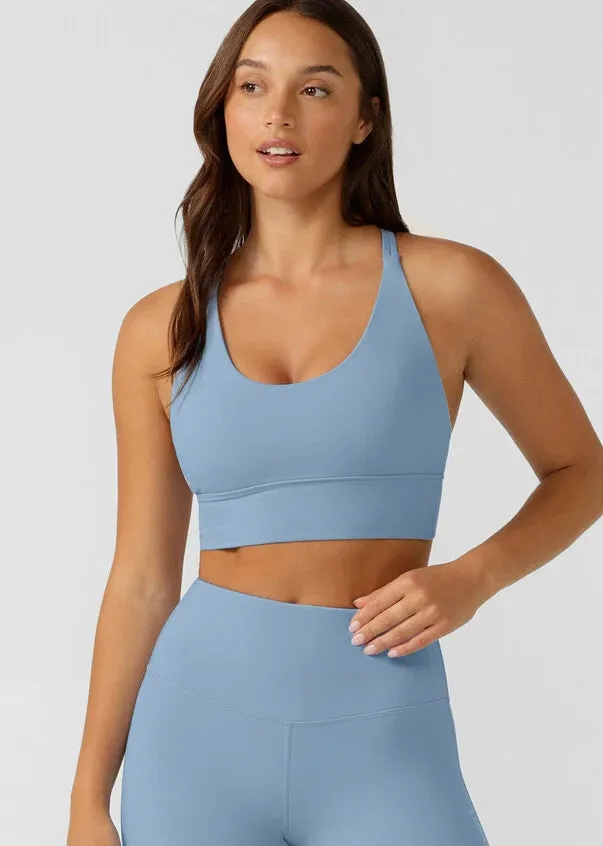 Lotus Longline Sports Bra Moontide