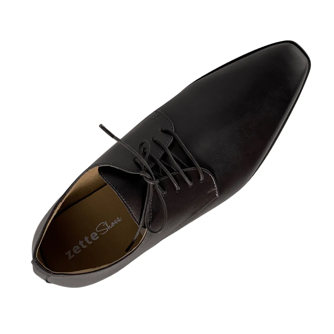 'Nero' Men's Vegan Derby Shoe by Zette Shoes - Espresso