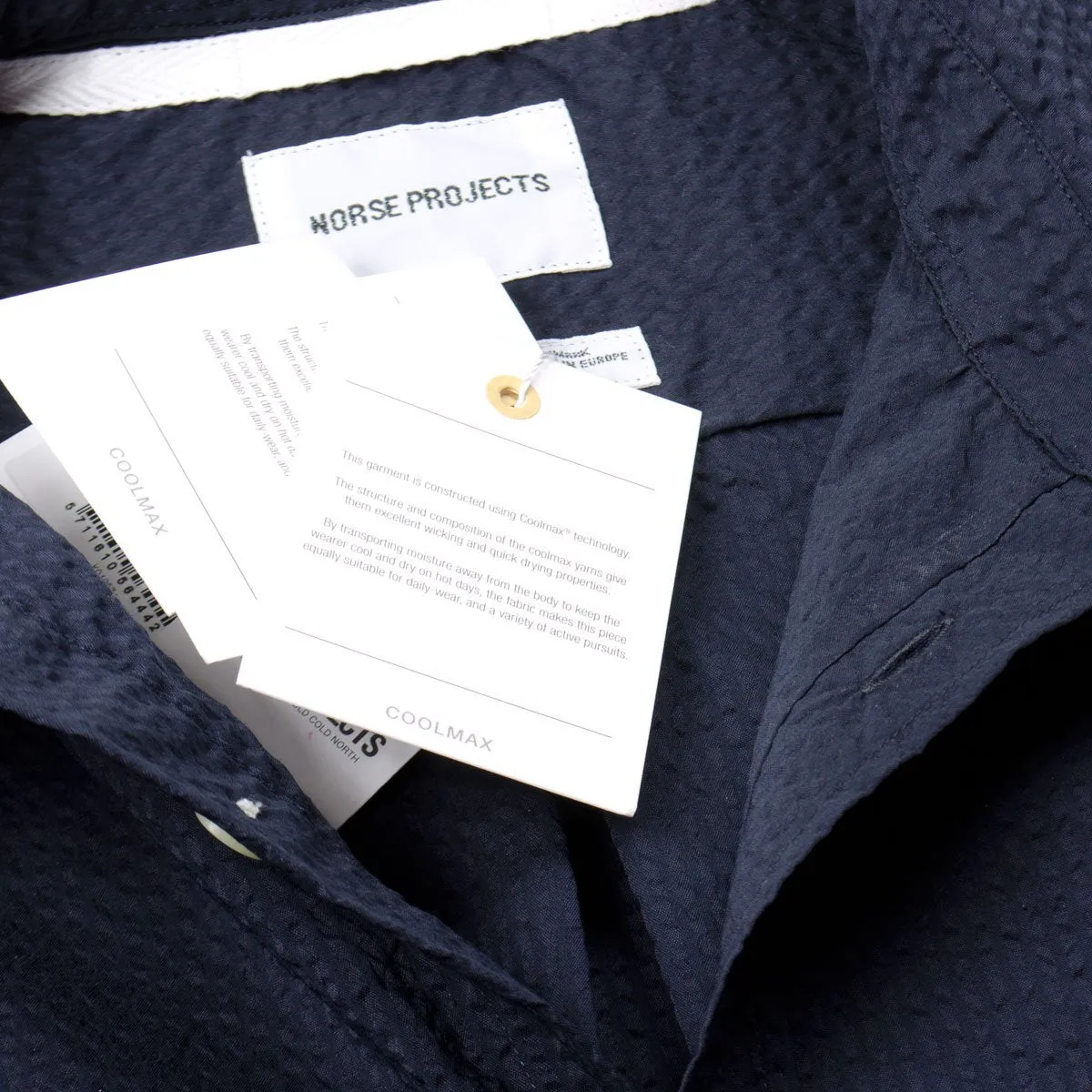 Norse Projects - Osvald Seersucker Shirt - Dark Navy