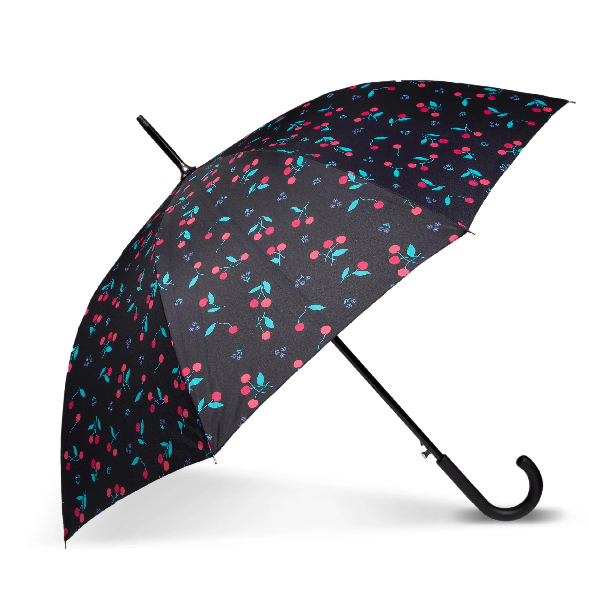 Parapluie Canne Auto Pois Cerise rose