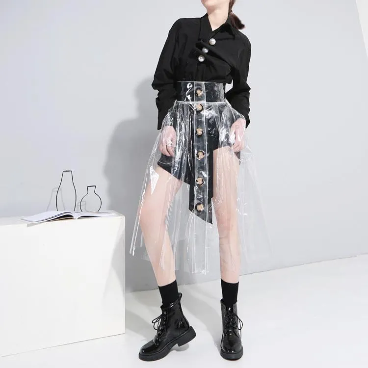 Plastique Button Up Skirt