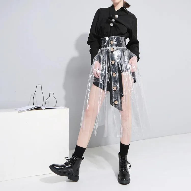 Plastique Button Up Skirt