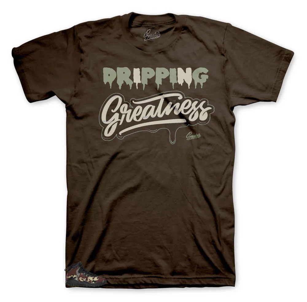 Retro 10 Woodland Camo Dripping Greatness Shirt