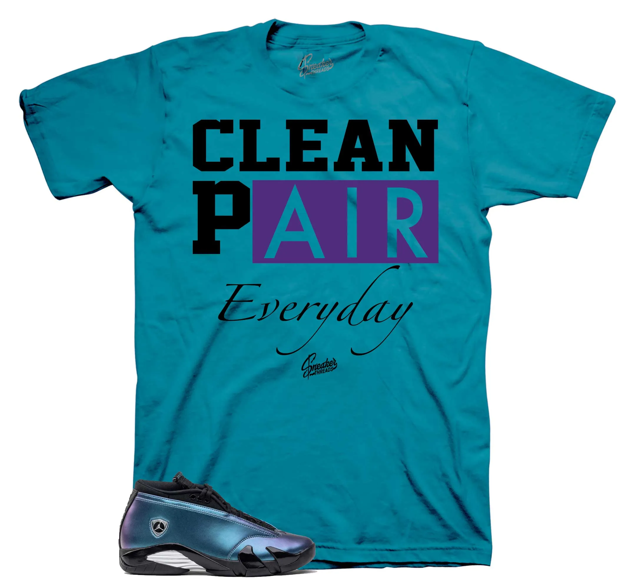 Retro 14 Love Letter Shirt - Clean Pair - Teal