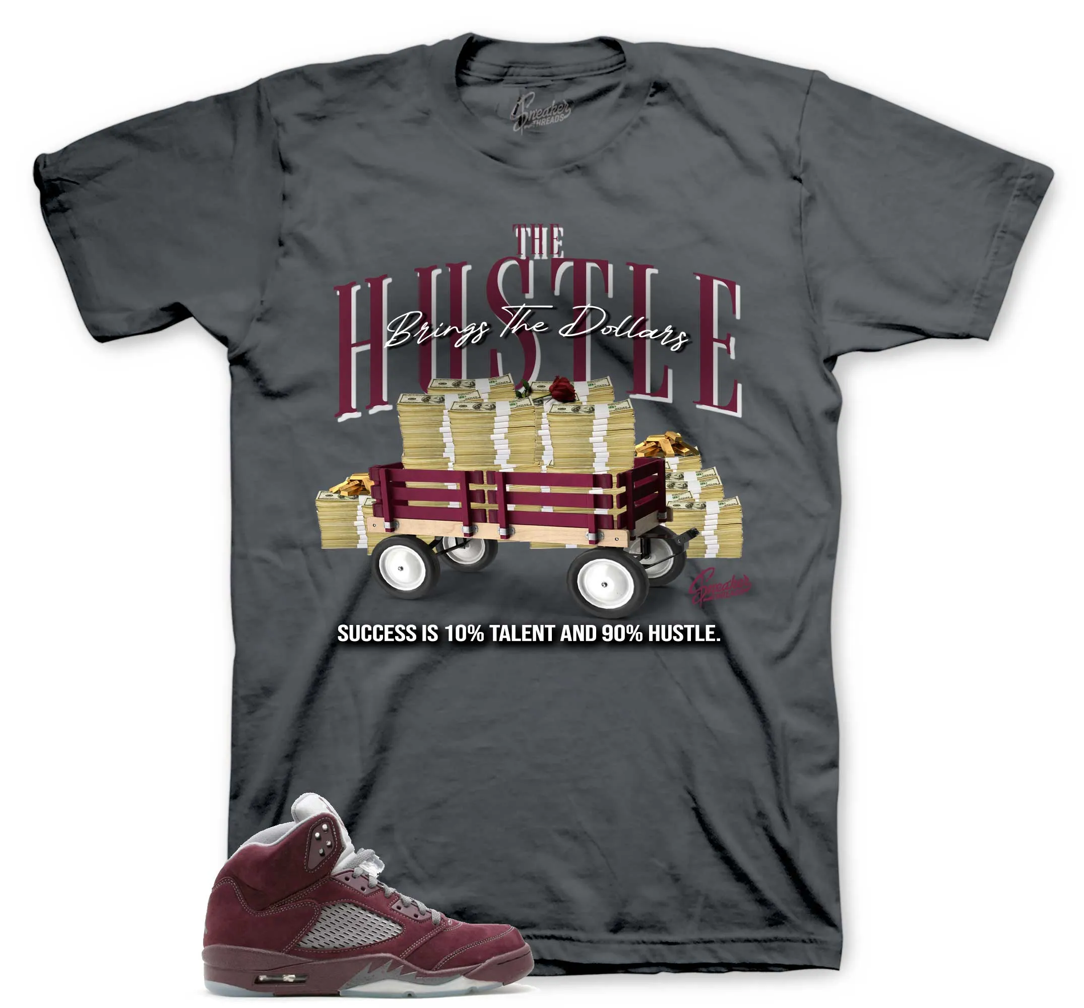 Retro 5 Burgundy Talent & Hustle Shirt