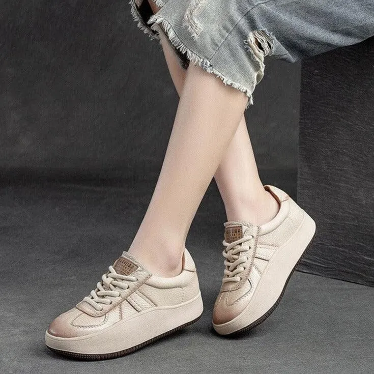 SA319 Comfortable Leather Sneakers: Fashionable Women's Casual Shoes