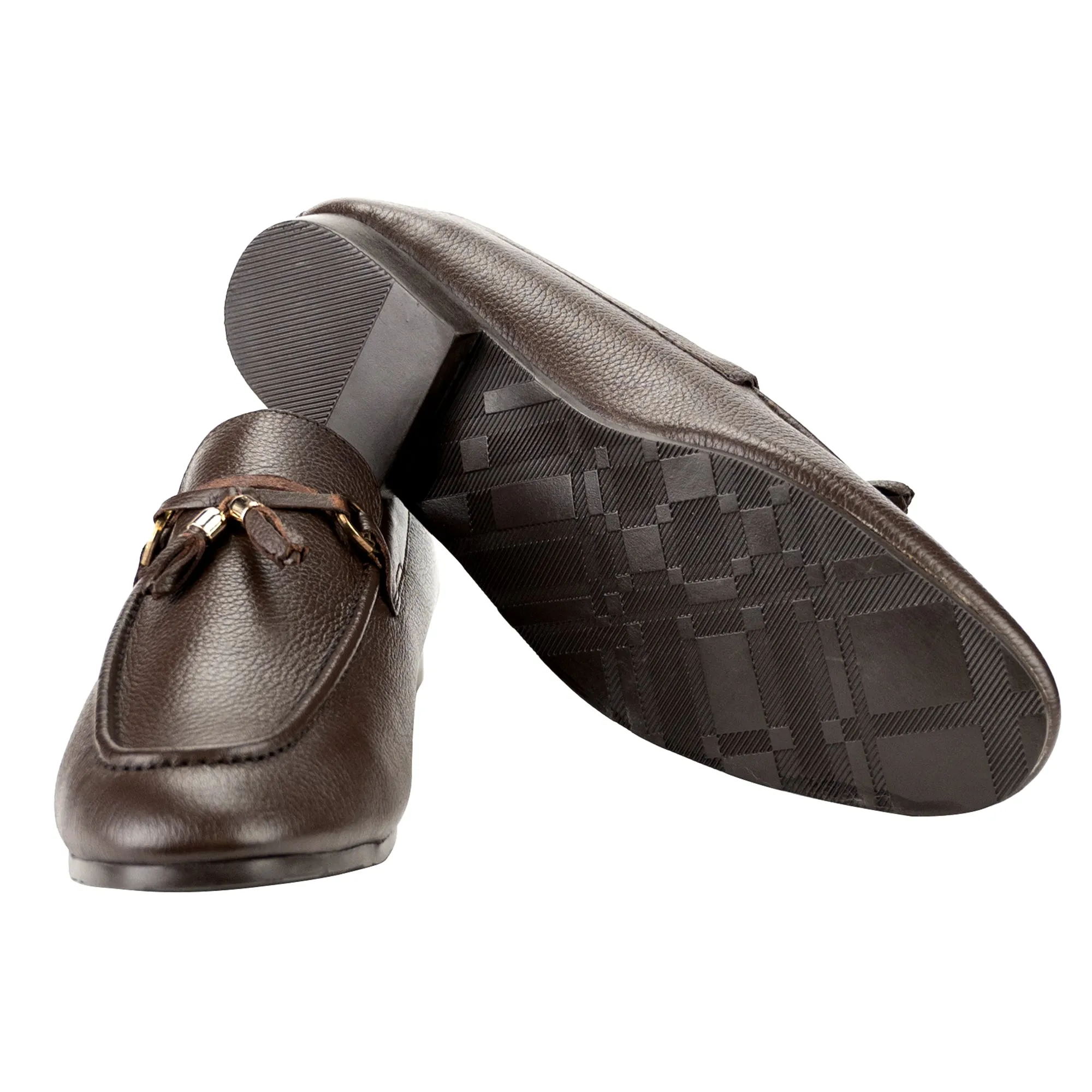 Sleek Tassels Loafers-Brown