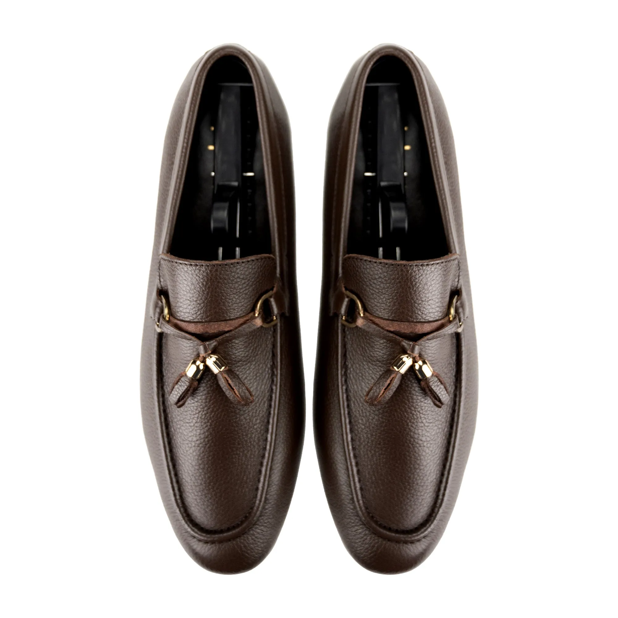 Sleek Tassels Loafers-Brown