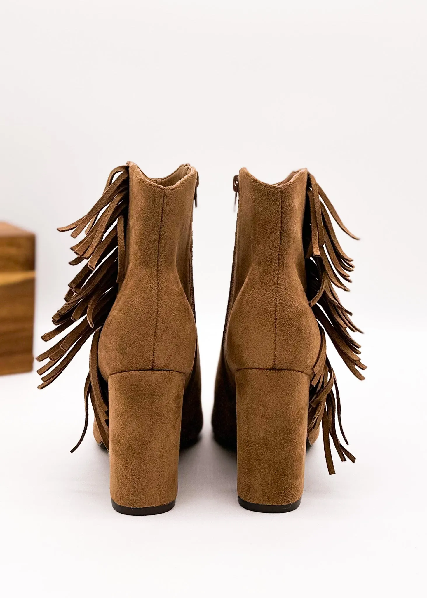 Westbound Booties in Camel Suede