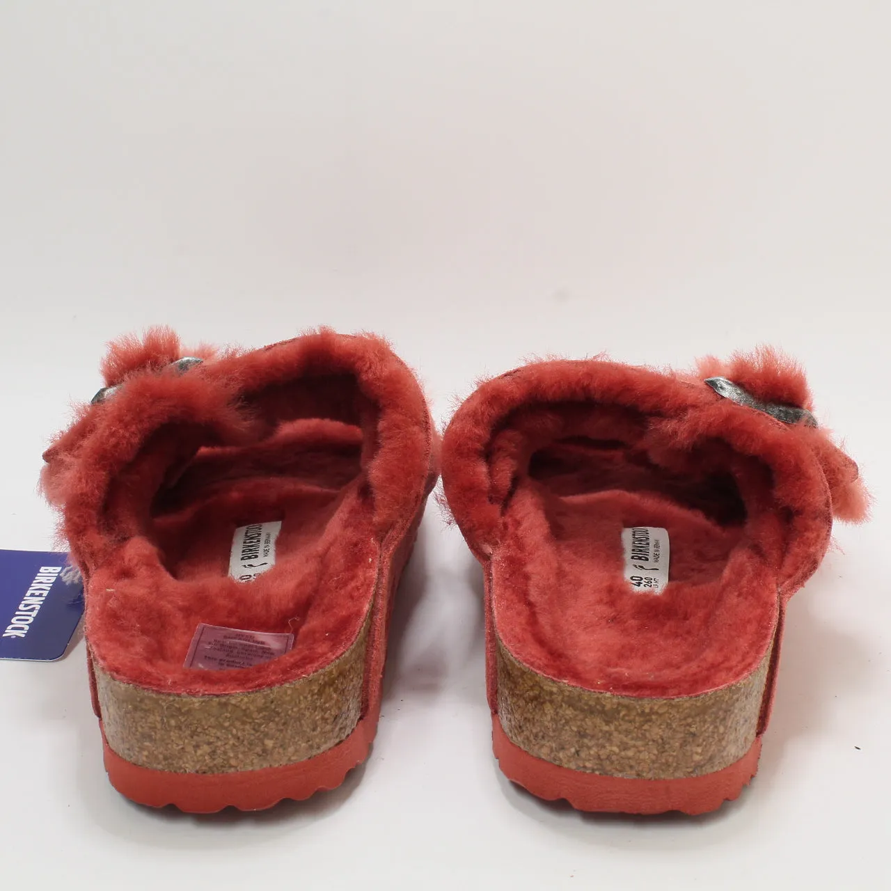 Womens Birkenstock Arizona Shearling Sienna Red Suede - UK Size 7